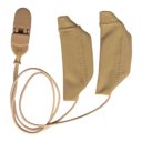 Beige Ear Gear Cochlear met koord – comfortabele hoes voor cochleaire toestellen van 5 tot 7 cm