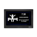 BBrain dementieklok zwart – opstaan-alarm met duidelijke pictogrammen en melding BBrain dementieklok zwart – opstaan-alarm met duidelijke pictogrammen en melding