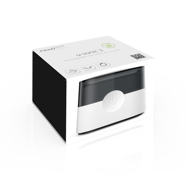 U-Sonic 3 in verpakking – Oplaadbare mini ultrasoon reiniger voor gehoorapparaten U-Sonic 3 in verpakking – Oplaadbare mini ultrasoon reiniger voor gehoorapparaten