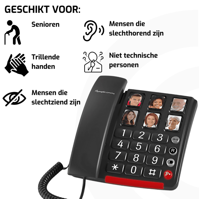 Infographic met doelgroep: senioren, slechtzienden, slechthorenden, trillende handen en niet-technische gebruikers Infographic met doelgroep: senioren, slechtzienden, slechthorenden, trillende handen en niet-technische gebruikers