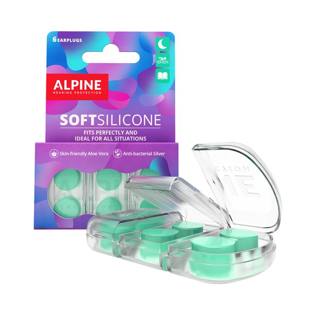 Alpine SoftSilicone oordoppen – Compacte transparante opbergbox – Makkelijk mee te nemen
