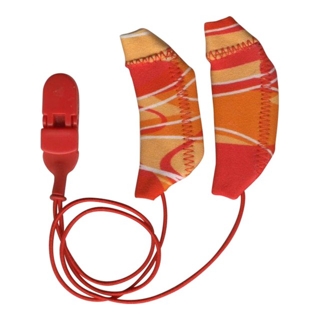 Ear Gear Cochlear, oranje-rood met koord Ear Gear Cochlear, oranje-rood met koord