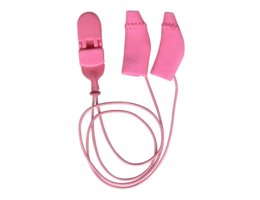 ear gear roze met koord (mini curved)