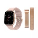 Maxcom FW55 smartwatch goud met roze siliconen band, inclusief extra roségoudkleurige metalen milanese band. Maxcom FW55 smartwatch goud met roze siliconen band, inclusief extra roségoudkleurige metalen milanese band.