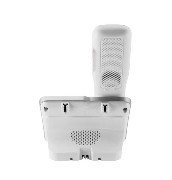 Achteraanzicht van de Geemarc Amplidect 595 Foto Tweede Kans draadloze seniorentelefoon met wandmontage-optie