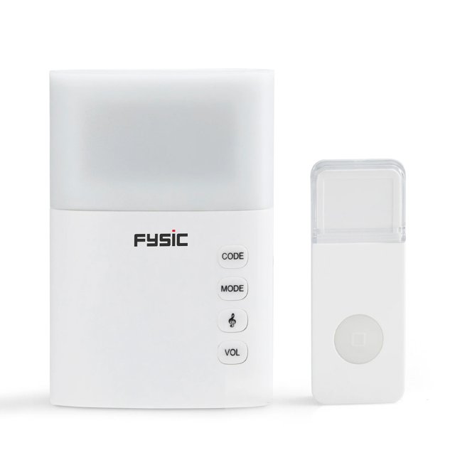 Fysic FD-110 draadloze deurbel met flitslicht – ontvanger en beldrukker set Fysic FD-110 draadloze deurbel met flitslicht – ontvanger en beldrukker set