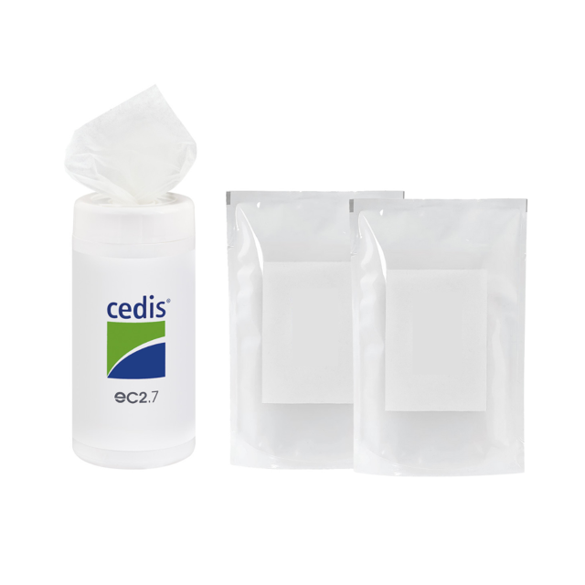 Cedis desinfecterende reinigingsdoek 90 stuks met twee navullingen voor hygiënische reiniging van hoortoestellen en oorstukjes Cedis desinfecterende reinigingsdoek 90 stuks met twee navullingen voor hygiënische reiniging van hoortoestellen en oorstukjes
