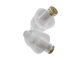 Close-up van Alpine MusicSafe Classic oordoppen met verwisselbare filters
