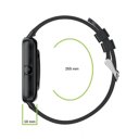 Zijaanzicht van de Maxcom FW55 smartwatch zwart met 10 mm dikte en polsomtrek van 255 mm. Zijaanzicht van de Maxcom FW55 smartwatch zwart met 10 mm dikte en polsomtrek van 255 mm.