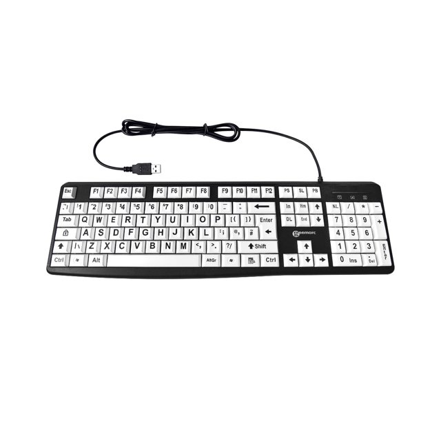 Geemarc Toetsenbord met Grote Letters – Wit – Bovenaanzicht Geemarc Toetsenbord met Grote Letters – Wit – Bovenaanzicht