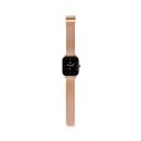 Maxcom FW55 smartwatch volledig uitgestrekt met roségoudkleurige metalen milanese band. Maxcom FW55 smartwatch volledig uitgestrekt met roségoudkleurige metalen milanese band.