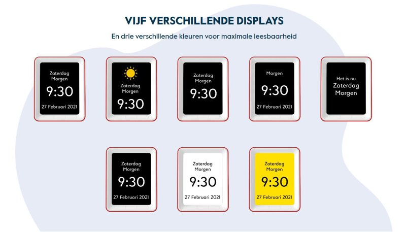 BBrain Kalenderklok Zwart – 5 displaystijlen en leesbare kleurweergaven