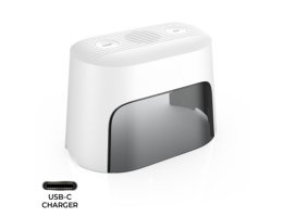 Flowmed Dry-Cap UV 4 droogkap vooraanzicht met LED-indicator en USB-C poort