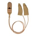 Beige Ear Gear Mini met koord – zachte en veilige hoes voor hoortoestellen tot 3,2 cm