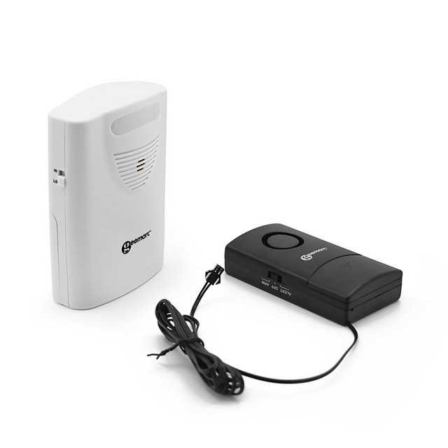 Zijaanzicht van Geemarc PSA200 waarschuwingskussen met aangesloten sensor Zijaanzicht van Geemarc PSA200 waarschuwingskussen met aangesloten sensor