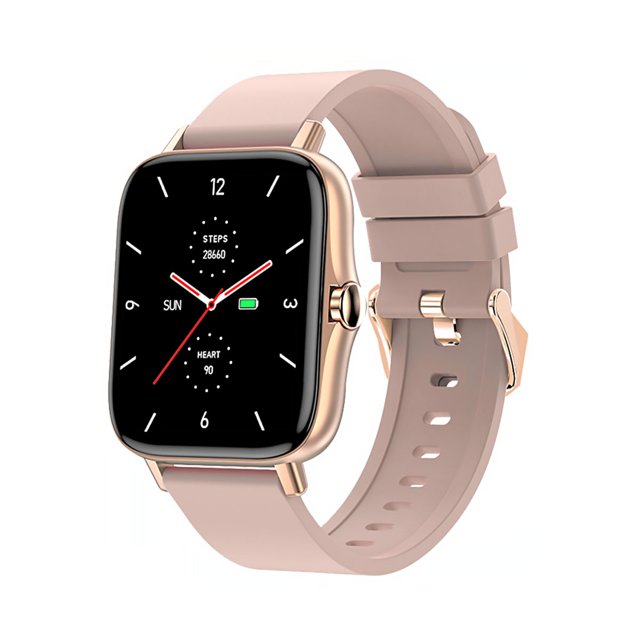 Maxcom FW55 smartwatch met goudkleurige behuizing, zwart display en zachtroze siliconen band. Maxcom FW55 smartwatch met goudkleurige behuizing, zwart display en zachtroze siliconen band.