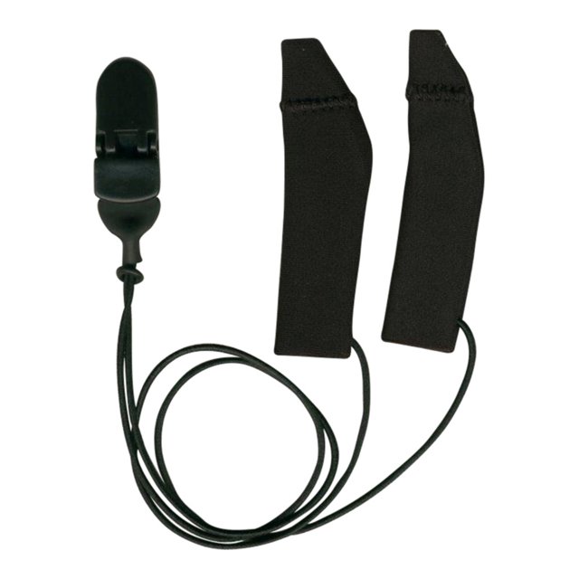 Zwarte Ear Gear FM met koord – veilige en waterafstotende hoes voor grotere hoortoestellen