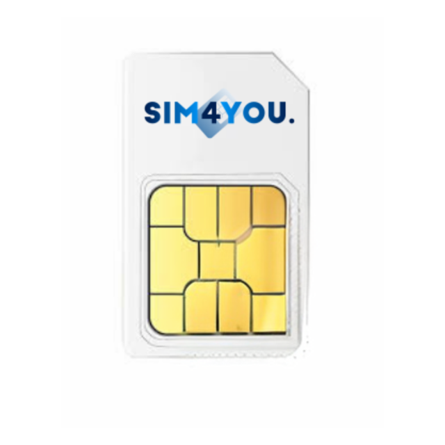 Simkaart Sim4You losse prepaidkaart vooraanzicht Simkaart Sim4You losse prepaidkaart vooraanzicht