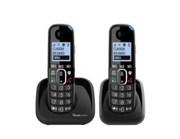 Amplicomms BigTel 1502 Duo DECT draadloze seniorentelefoons met grote toetsen en geheugenknoppen M1-M3