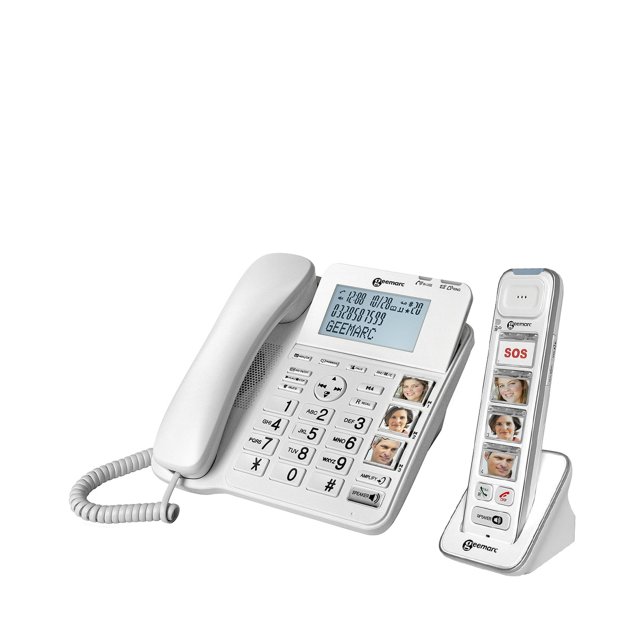 Geemarc Amplidect Combi 295 - vaste telefoon en draadloze handset met SOS-functie Geemarc Amplidect Combi 295 - vaste telefoon en draadloze handset met SOS-functie
