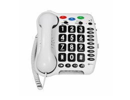 Geemarc CL100 vaste seniorentelefoon met grote contrastrijke toetsen, noodknoppen en visuele oproepindicator