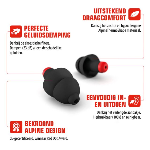 Alpine WorkSafe oordoppen – Geluidsdemping, draagcomfort en eenvoudig in- en uitdoen Alpine WorkSafe oordoppen – Geluidsdemping, draagcomfort en eenvoudig in- en uitdoen
