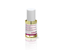 Audinell olie 15ml natuurlijk smeermiddel voor hoortoestellen in doorzichtige fles met witte dop