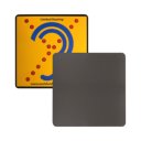 Achterzijde van de Limited Hearing magneetsticker met magnetisch oppervlak Achterzijde van de Limited Hearing magneetsticker met magnetisch oppervlak