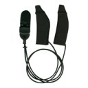 Zwarte Ear Gear Original met bevestigingskoord – discrete bescherming tegen vocht en verlies