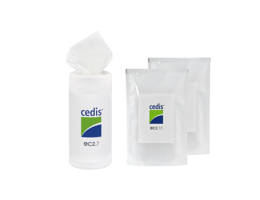 Cedis desinfecterende reinigingsdoek 90 stuks met twee navullingen voor hygiënische reiniging van hoortoestellen en oorstukjes
