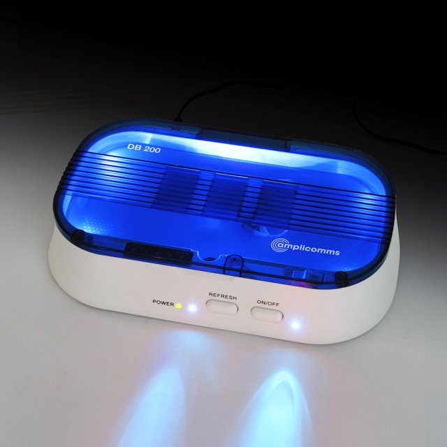 Amplicomms DB200 Plus droogbox – UV-licht actief voor hygiënische reiniging van hoortoestellen Amplicomms DB200 Plus droogbox – UV-licht actief voor hygiënische reiniging van hoortoestellen