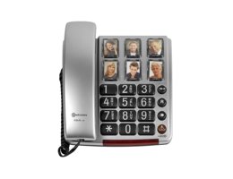 Amplicomms BigTel 40 Plus Zilver Tweede Kans voorkant telefoon fototoetsen