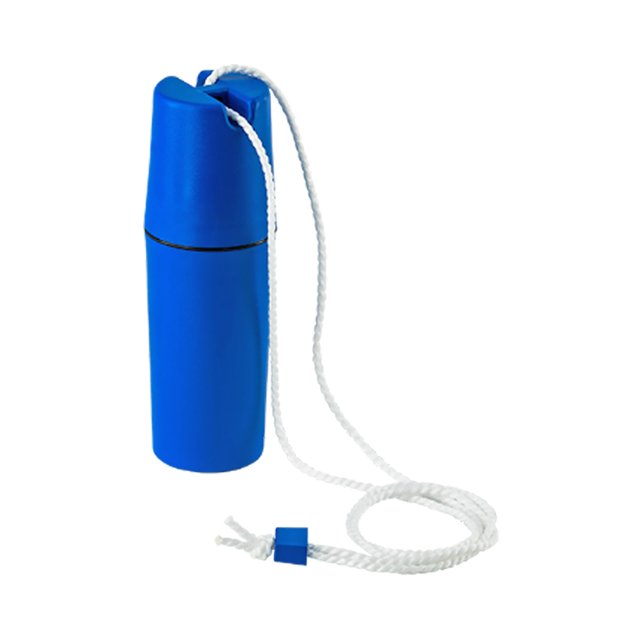Strandsafe Blauw waterdicht opbergdoosje voor gehoorbescherming met wit koord en stevig kunststof ontwerp Strandsafe Blauw waterdicht opbergdoosje voor gehoorbescherming met wit koord en stevig kunststof ontwerp