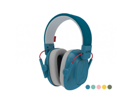 Alpine Muffy gehoorbescherming in blauw voor kinderen met inklapbare oorkappen en verstelbare hoofdband