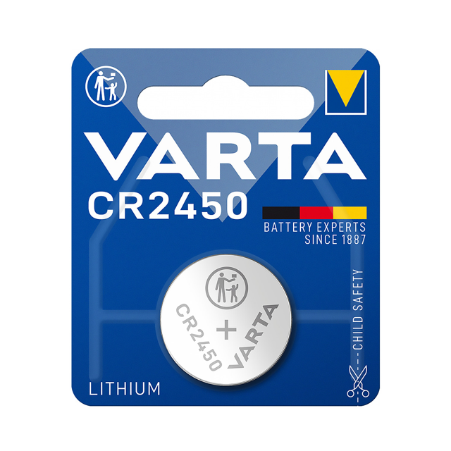 Varta CR2450 lithium knoopcel batterij 3V in blisterverpakking