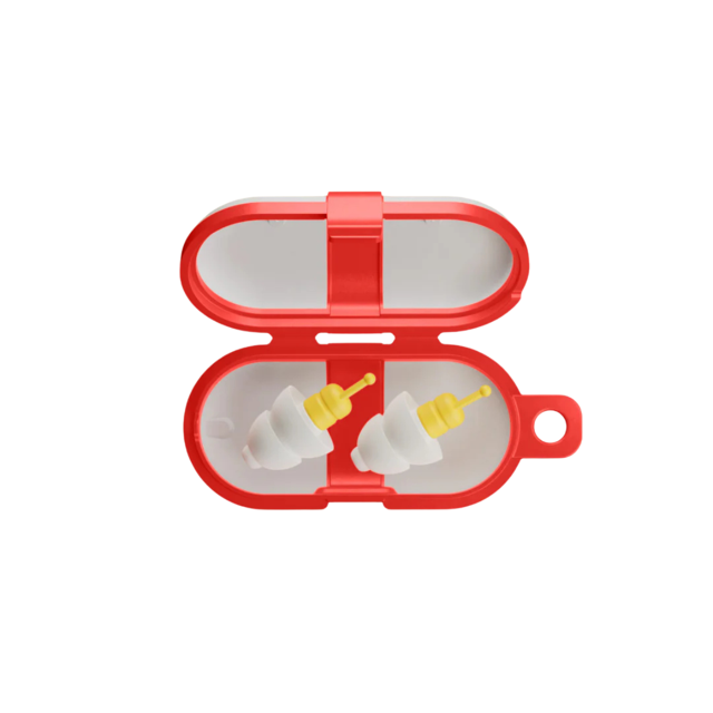 Alpine FlyFit oordoppen in handig reisetui – bovenaanzicht