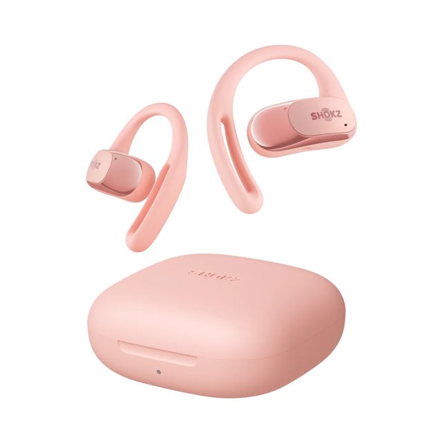 Shokz OpenFit Air roze hoofdtelefoon met oplaadcase in stijlvolle verpakking Shokz OpenFit Air roze hoofdtelefoon met oplaadcase in stijlvolle verpakking