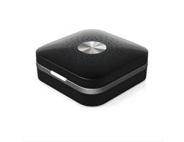 Dry-Care UV 1.1 zwart droogstation voor hoortoestellen gesloten bovenaanzicht met verlichte knop