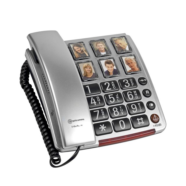 Amplicomms BigTel 40 Plus Zilver vaste telefoon voor senioren met 6 fototoetsen en grote cijfertoetsen Amplicomms BigTel 40 Plus Zilver vaste telefoon voor senioren met 6 fototoetsen en grote cijfertoetsen
