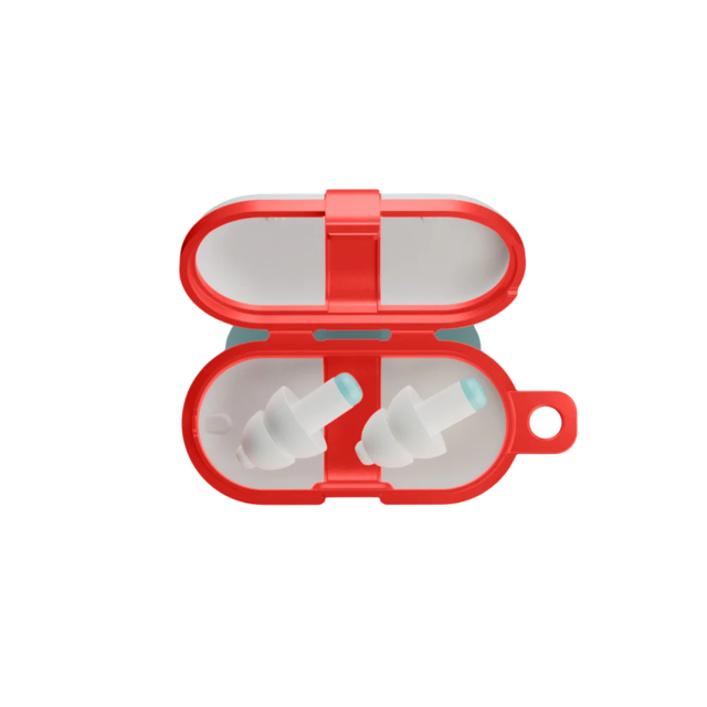 Alpine Pluggies Kids oordoppen in rode opbergcase. Kindergehoorbescherming Alpine Pluggies Kids oordoppen in rode opbergcase. Kindergehoorbescherming