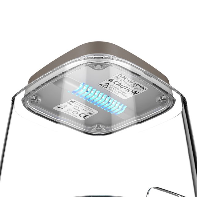 Flowmed Dry-Cap UV 2.1 – Onderzijde met UV-lichtstrip en CE-markering Flowmed Dry-Cap UV 2.1 – Onderzijde met UV-lichtstrip en CE-markering