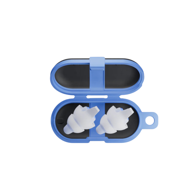 Alpine SleepDeep oordoppen in compact blauw opbergdoosje – bovenaanzicht