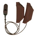Ear Gear hoesjes voor Cochlear implantaten, donkerbruin met koord Ear Gear hoesjes voor Cochlear implantaten, donkerbruin met koord