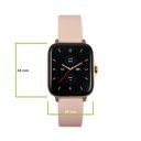 Maxcom FW55 smartwatch met weergave van afmetingen: 44 mm hoog en 38 mm breed. Maxcom FW55 smartwatch met weergave van afmetingen: 44 mm hoog en 38 mm breed.