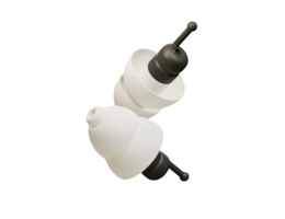 Close-up van Alpine MotoSafe. Zachte oordoppen met verwisselbare filters voor motorritten