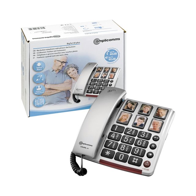 Amplicomms BigTel 40 Plus Zilver Tweede Kans complete verpakking slechthorend