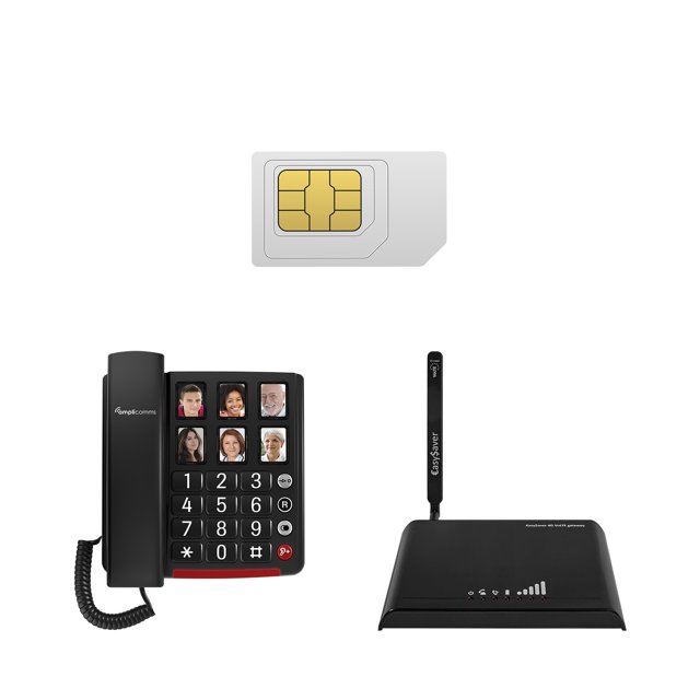 Amplicomms BigTel 40 Plus Zwart + EasySaver 4G VoLTE Zwart