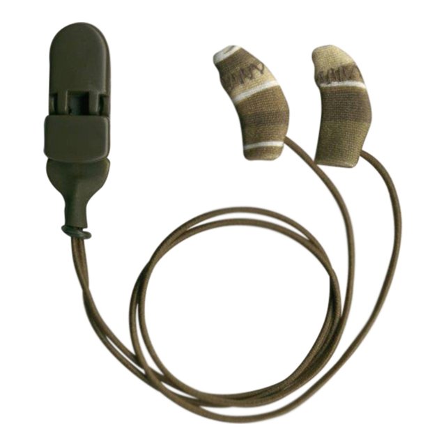 Camouflage Ear Gear Micro hoes met koord – ideale outdoor bescherming voor hoortoestellen
