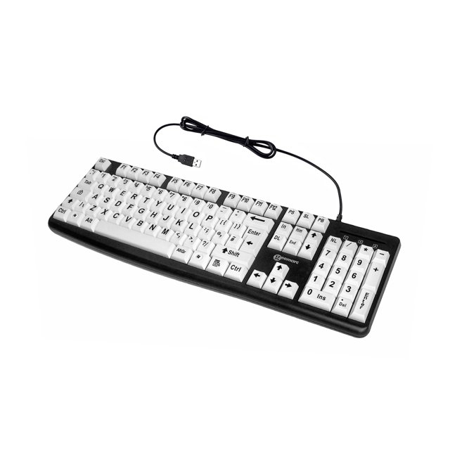 Geemarc Toetsenbord met Grote Letters – Wit – Schuin Vooraanzicht Geemarc Toetsenbord met Grote Letters – Wit – Schuin Vooraanzicht