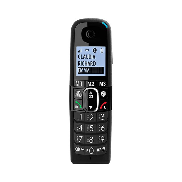 Amplicomms BigTel 1502 handset met extra grote toetsen, verlicht display en directe beltoetsen voor senioren Amplicomms BigTel 1502 handset met extra grote toetsen, verlicht display en directe beltoetsen voor senioren